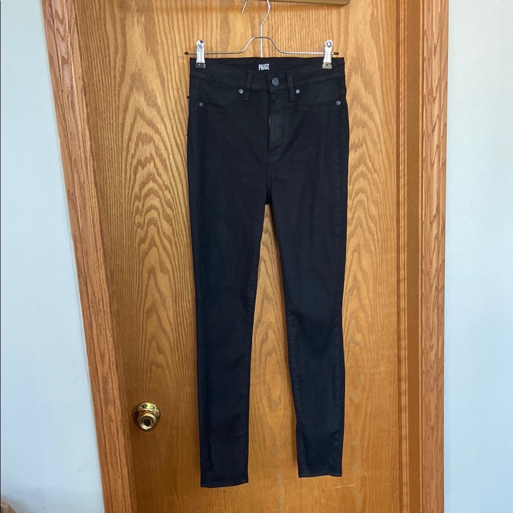 Paige Margot Ankle Black Silk Jeans